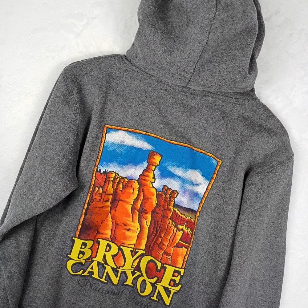Lone Rock Bryce Canyon National Park Hoodie Mens Small Gray‎ Graphic Pullover